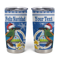 Personalized Nicaragua Christmas Tumbler Cup Turquoise-Browed Motmot With Coat Of Arms - Wonder Print Shop