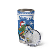 Personalized Nicaragua Christmas Tumbler Cup Turquoise-Browed Motmot With Coat Of Arms - Wonder Print Shop