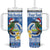 Personalized Nicaragua Christmas Tumbler With Handle Turquoise-Browed Motmot With Coat Of Arms - Wonder Print Shop