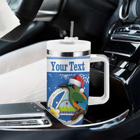 Personalized Nicaragua Christmas Tumbler With Handle Turquoise-Browed Motmot With Coat Of Arms - Wonder Print Shop