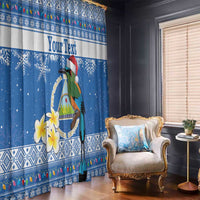 Personalized Nicaragua Christmas Window Curtain Turquoise-Browed Motmot With Coat Of Arms - Wonder Print Shop