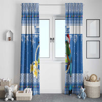 Personalized Nicaragua Christmas Window Curtain Turquoise-Browed Motmot With Coat Of Arms - Wonder Print Shop