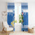 Personalized Nicaragua Christmas Window Curtain Turquoise-Browed Motmot With Coat Of Arms - Wonder Print Shop