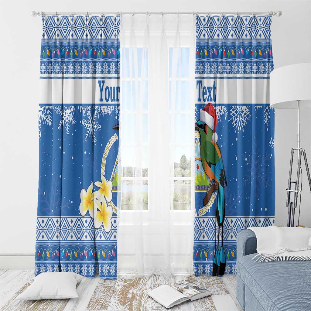 Personalized Nicaragua Christmas Window Curtain Turquoise-Browed Motmot With Coat Of Arms - Wonder Print Shop