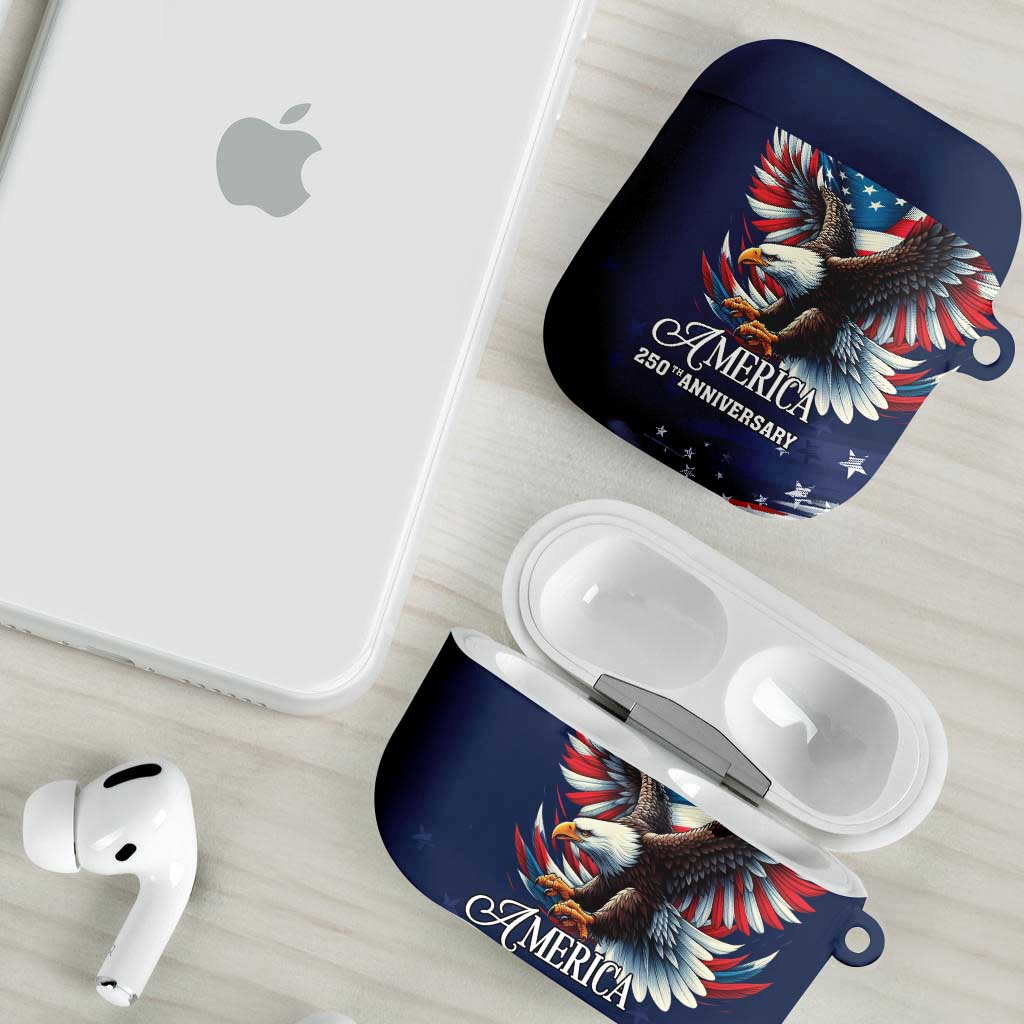 US Navy 250th Anniversary AirPods Case Proudly Served Veteran - Wonder Print Shop