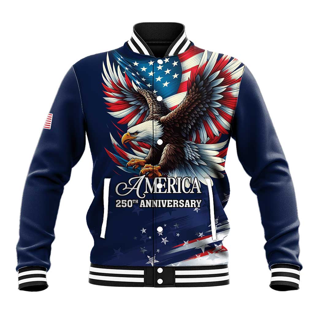 US Navy 250th Anniversary Baseball Jacket Proudly Served Veteran - Wonder Print Shop