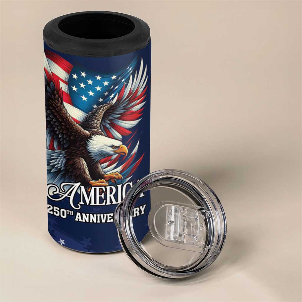 US Navy 250th Anniversary 4 in 1 Can Cooler Tumbler Proudly Served Veteran - Wonder Print Shop