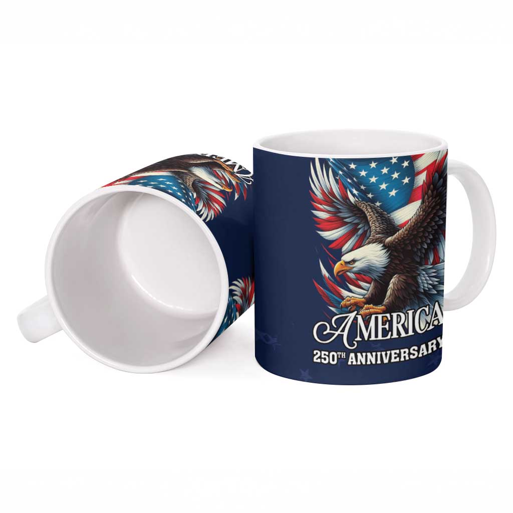 US Navy 250th Anniversary Ceramic Mug Proudly Served Veteran - Wonder Print Shop
