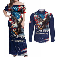 US Navy 250th Anniversary Couples Matching Off Shoulder Maxi Dress and Long Sleeve Button Shirt Proudly Served Veteran - Wonder Print Shop