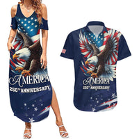 US Navy 250th Anniversary Couples Matching Summer Maxi Dress and Hawaiian Shirt Proudly Served Veteran - Wonder Print Shop