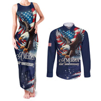 US Navy 250th Anniversary Couples Matching Tank Maxi Dress and Long Sleeve Button Shirt Proudly Served Veteran - Wonder Print Shop