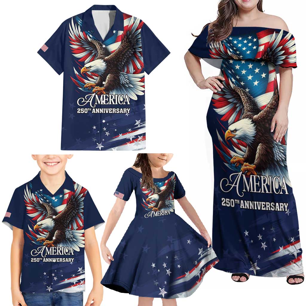US Navy 250th Anniversary Family Matching Off Shoulder Maxi Dress and Hawaiian Shirt Proudly Served Veteran - Wonder Print Shop