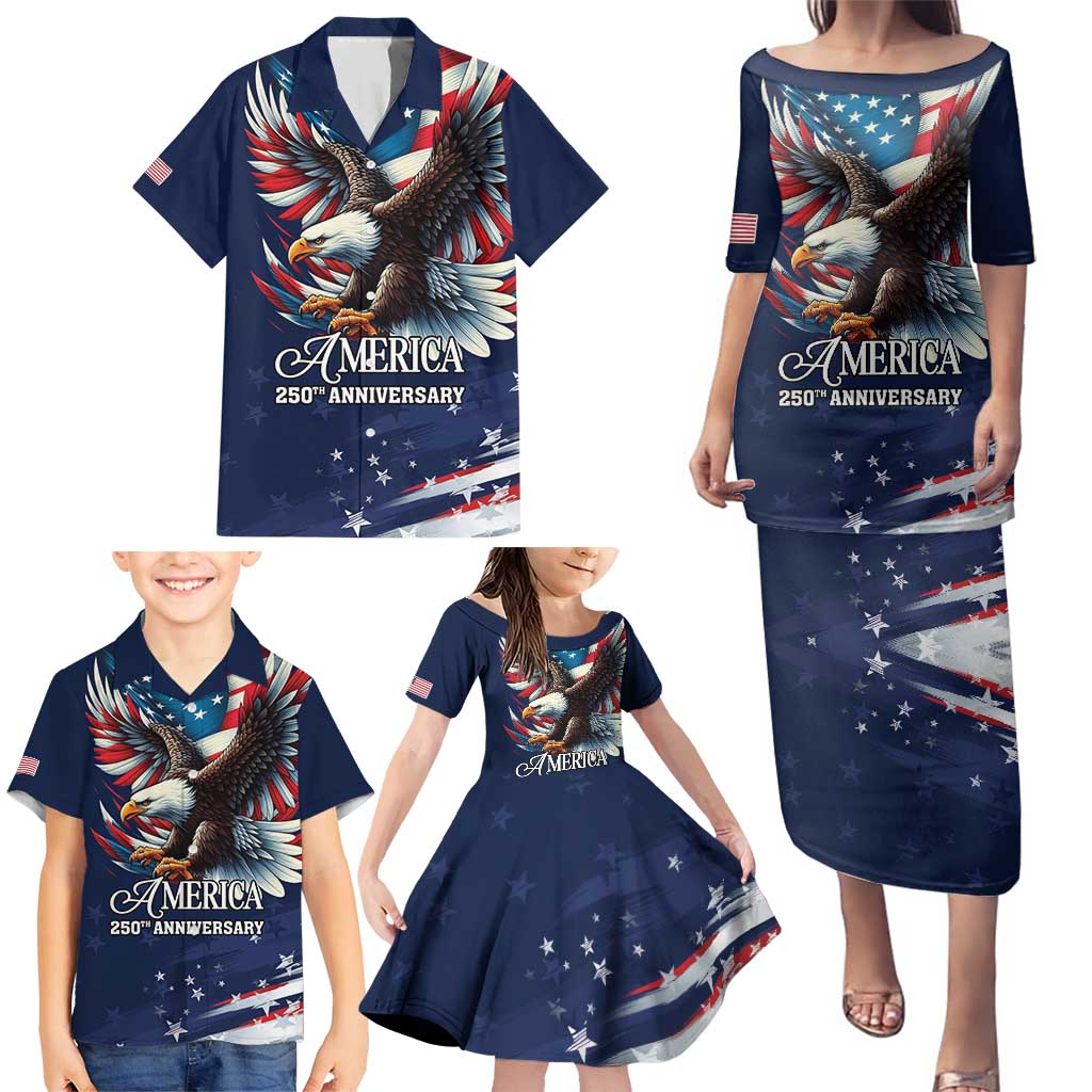 US Navy 250th Anniversary Family Matching Puletasi and Hawaiian Shirt Proudly Served Veteran - Wonder Print Shop