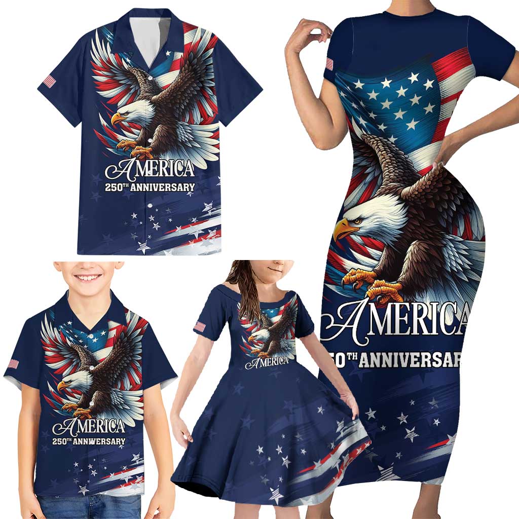 US Navy 250th Anniversary Family Matching Short Sleeve Bodycon Dress and Hawaiian Shirt Proudly Served Veteran - Wonder Print Shop