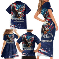 US Navy 250th Anniversary Family Matching Short Sleeve Bodycon Dress and Hawaiian Shirt Proudly Served Veteran - Wonder Print Shop