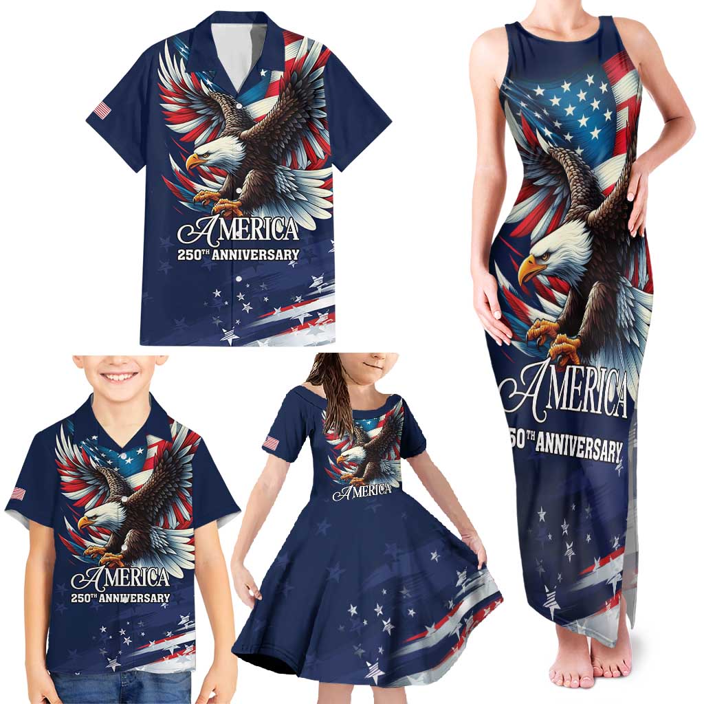 US Navy 250th Anniversary Family Matching Tank Maxi Dress and Hawaiian Shirt Proudly Served Veteran - Wonder Print Shop