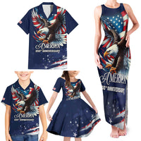 US Navy 250th Anniversary Family Matching Tank Maxi Dress and Hawaiian Shirt Proudly Served Veteran - Wonder Print Shop