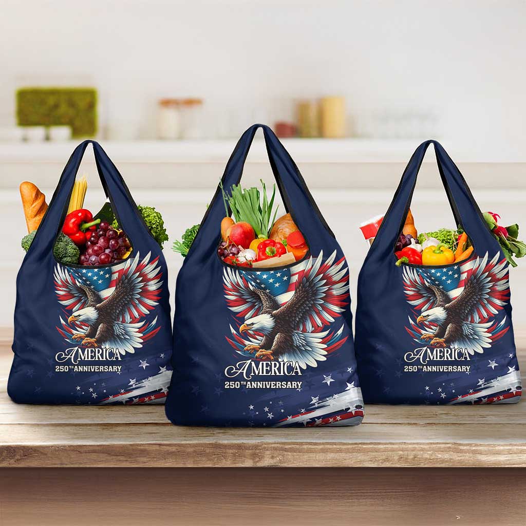 US Navy 250th Anniversary Grocery Bag Proudly Served Veteran - Wonder Print Shop