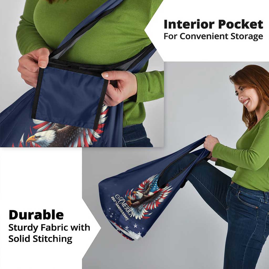 US Navy 250th Anniversary Grocery Bag Proudly Served Veteran - Wonder Print Shop