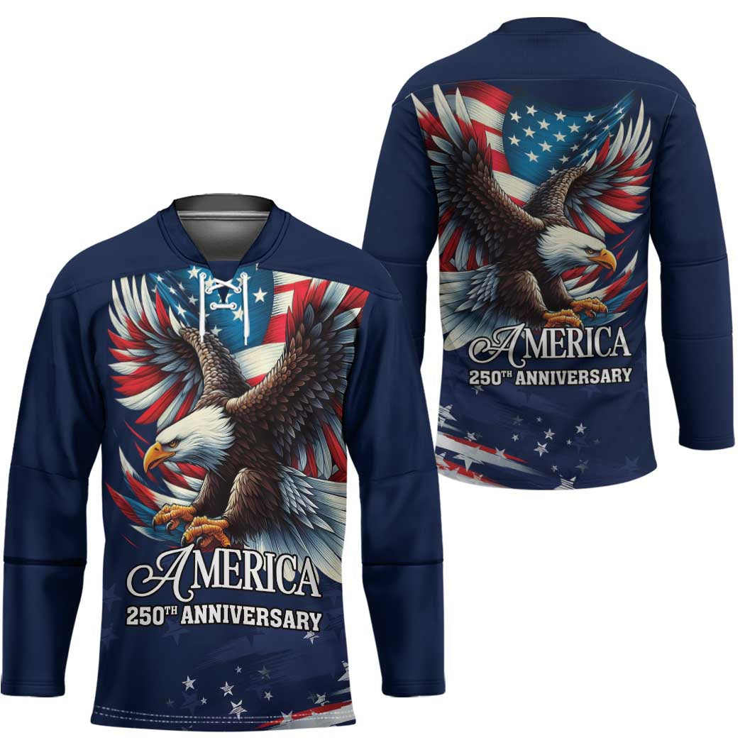 US Navy 250th Anniversary Hockey Jersey Proudly Served Veteran - Wonder Print Shop