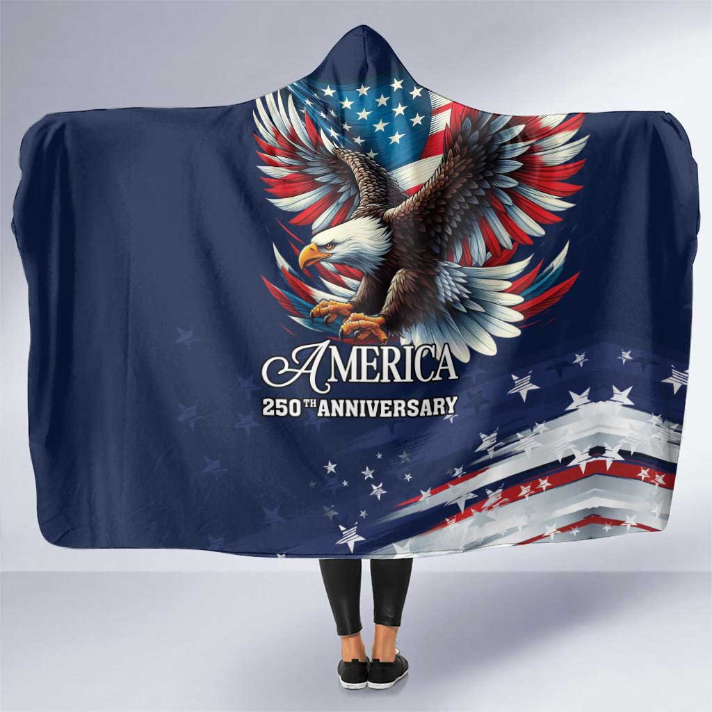 US Navy 250th Anniversary Hooded Blanket Proudly Served Veteran - Wonder Print Shop