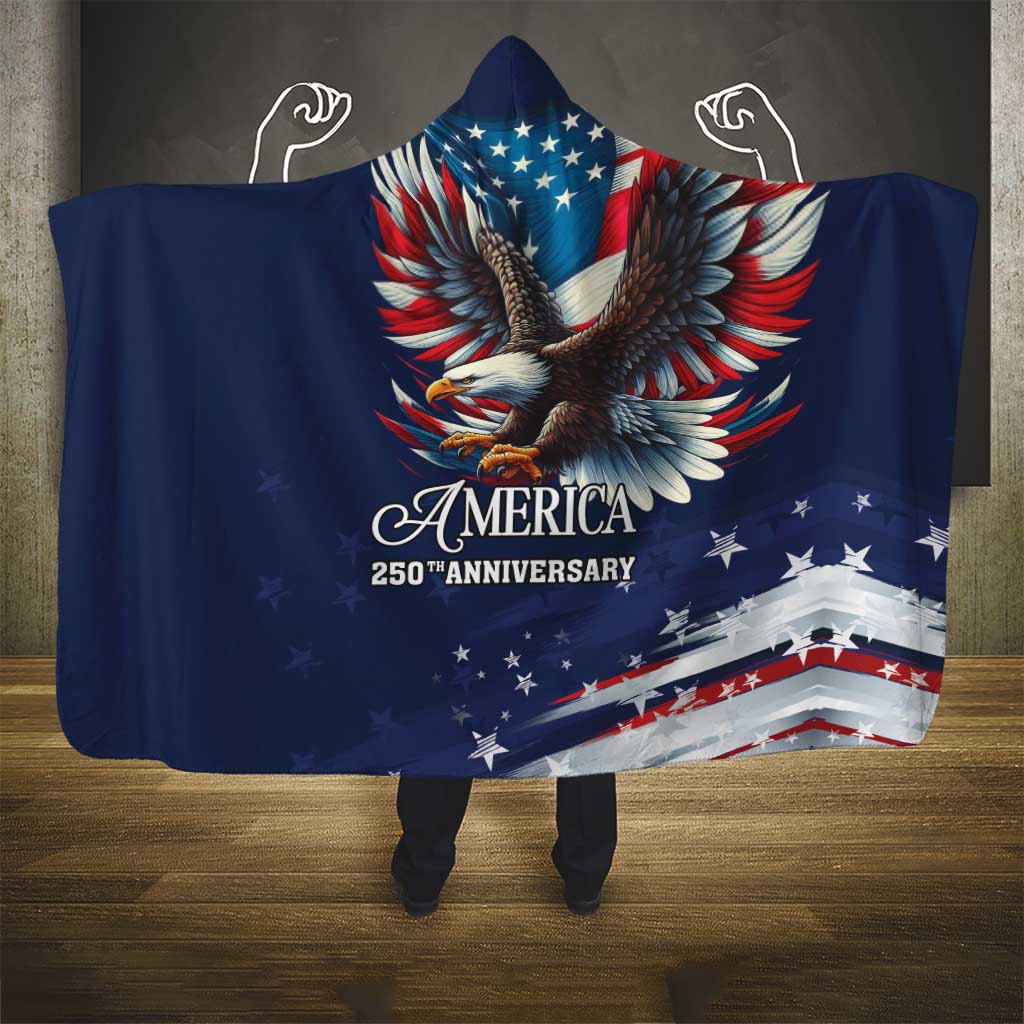 US Navy 250th Anniversary Hooded Blanket Proudly Served Veteran - Wonder Print Shop