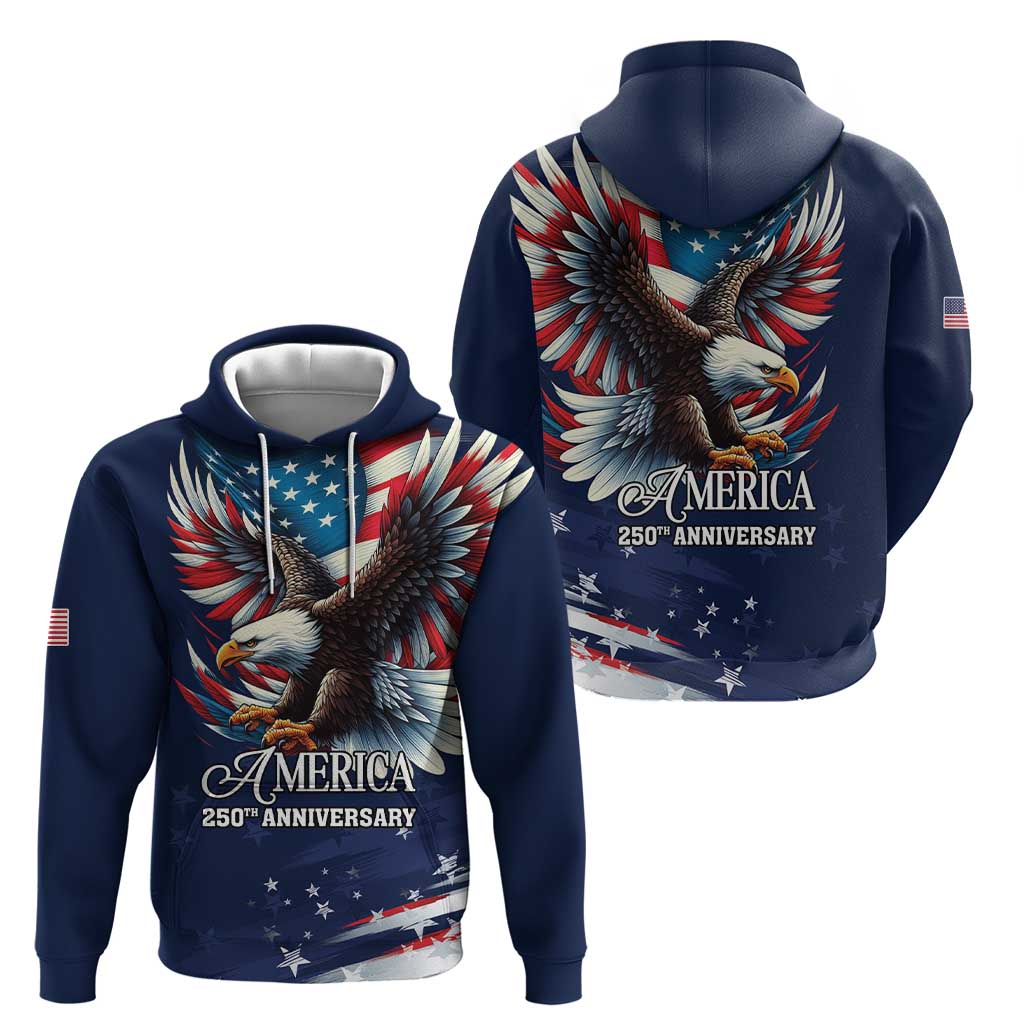 US Navy 250th Anniversary Hoodie Proudly Served Veteran - Wonder Print Shop