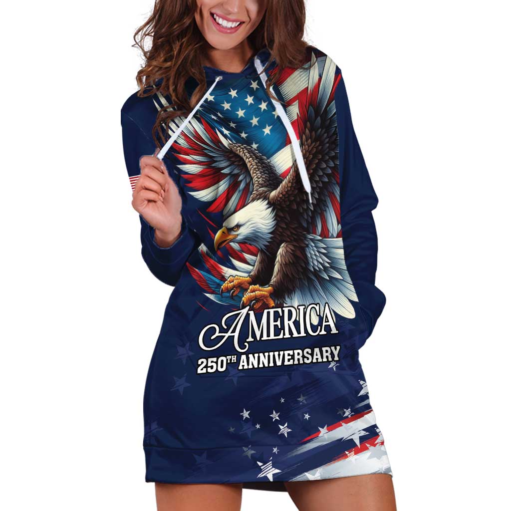 US Navy 250th Anniversary Hoodie Dress Proudly Served Veteran - Wonder Print Shop