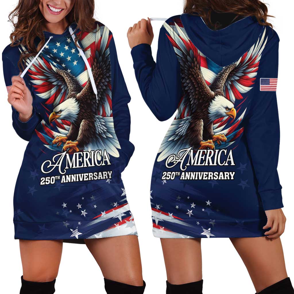 US Navy 250th Anniversary Hoodie Dress Proudly Served Veteran - Wonder Print Shop