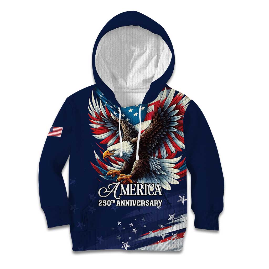 US Navy 250th Anniversary Kid Hoodie Proudly Served Veteran - Wonder Print Shop