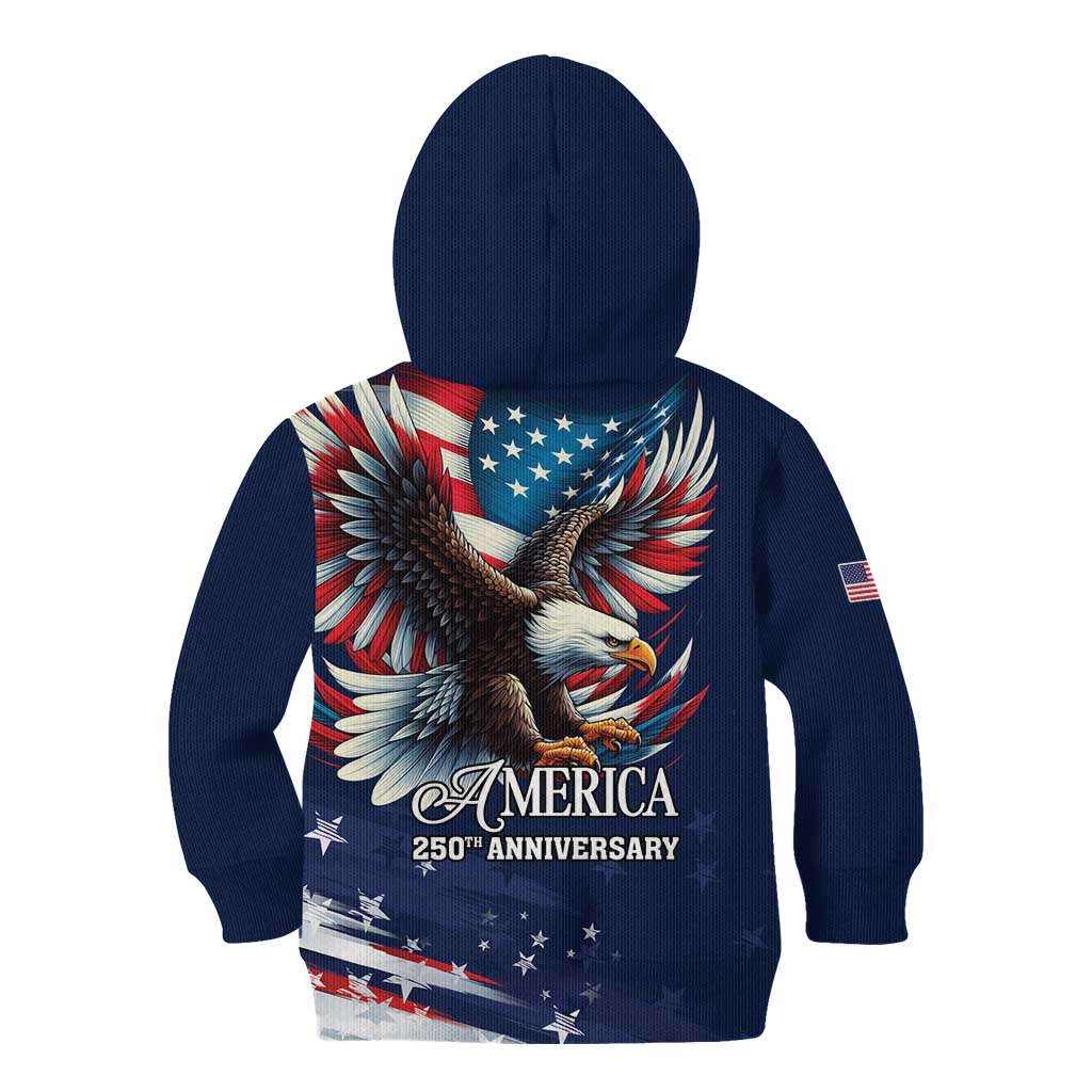 US Navy 250th Anniversary Kid Hoodie Proudly Served Veteran - Wonder Print Shop