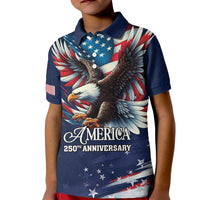 US Navy 250th Anniversary Kid Polo Shirt Proudly Served Veteran - Wonder Print Shop