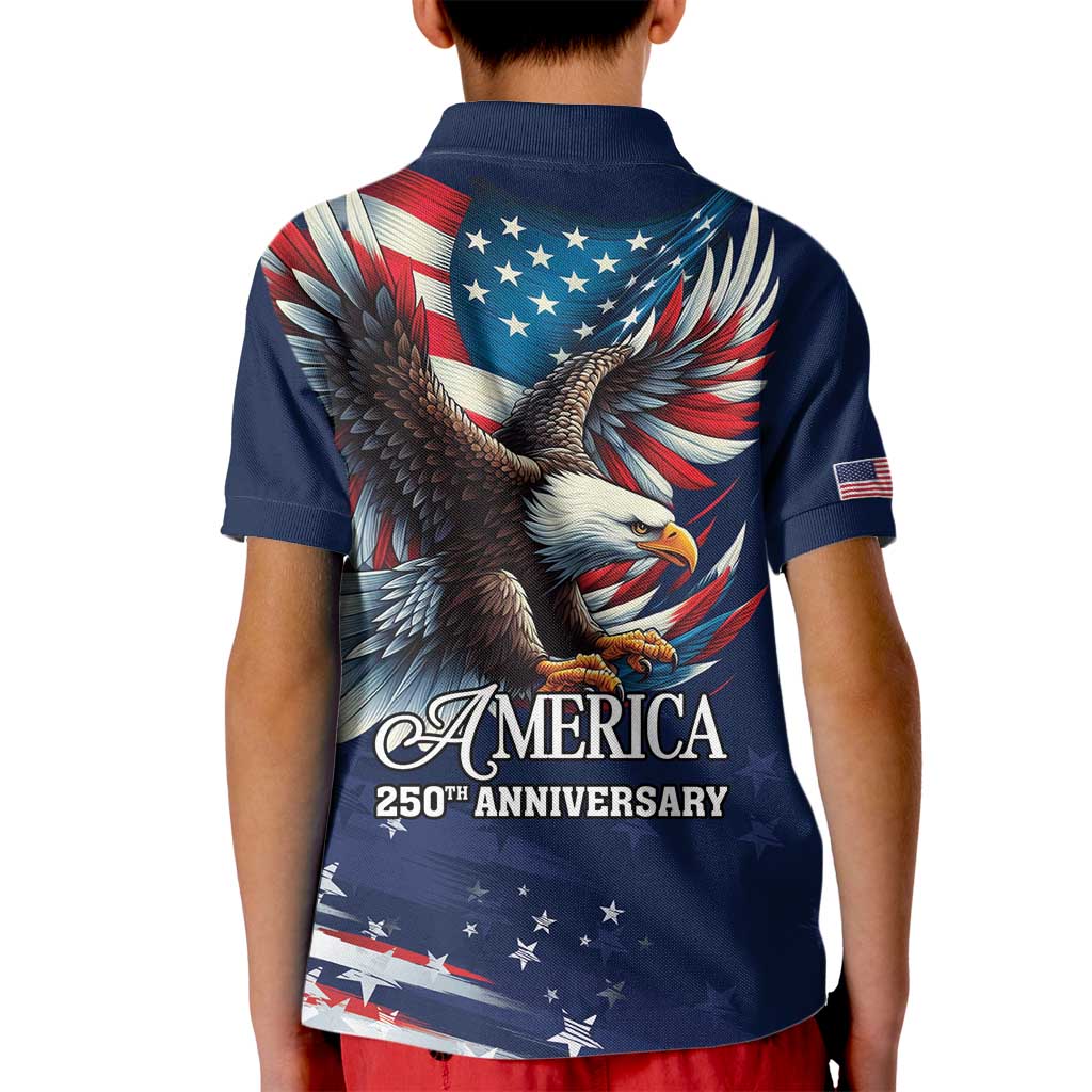 US Navy 250th Anniversary Kid Polo Shirt Proudly Served Veteran - Wonder Print Shop