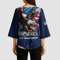 US Navy 250th Anniversary Kimono Sleeve Blouse Proudly Served Veteran - Wonder Print Shop