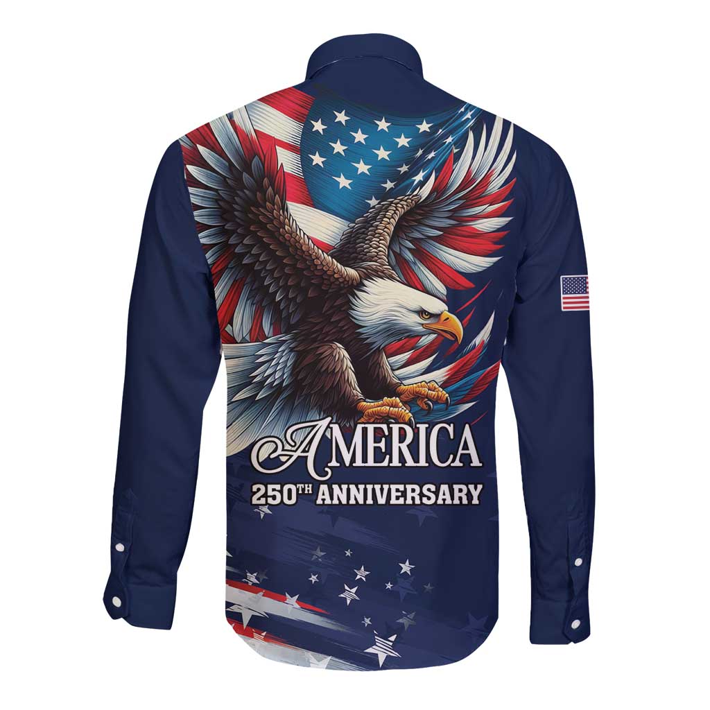 US Navy 250th Anniversary Long Sleeve Button Shirt Proudly Served Veteran - Wonder Print Shop