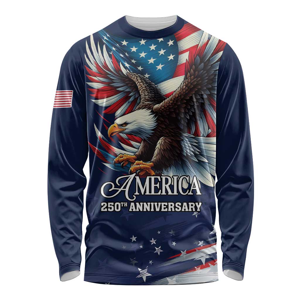 US Navy 250th Anniversary Long Sleeve Shirt Proudly Served Veteran - Wonder Print Shop
