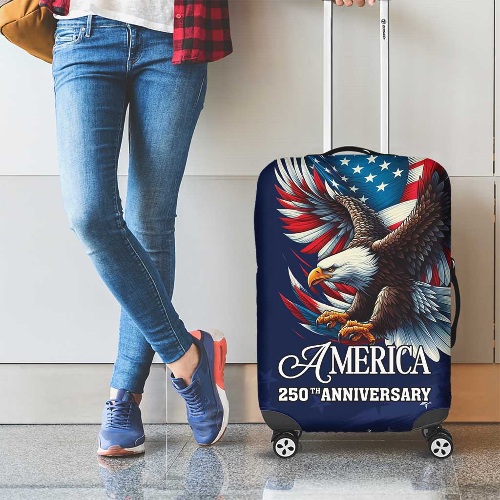 US Navy 250th Anniversary Luggage Cover Proudly Served Veteran - Wonder Print Shop