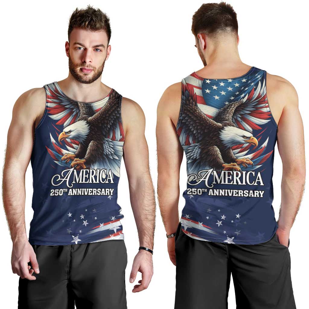 US Navy 250th Anniversary Men Tank Top Proudly Served Veteran - Wonder Print Shop
