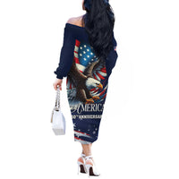 US Navy 250th Anniversary Off The Shoulder Long Sleeve Dress Proudly Served Veteran - Wonder Print Shop