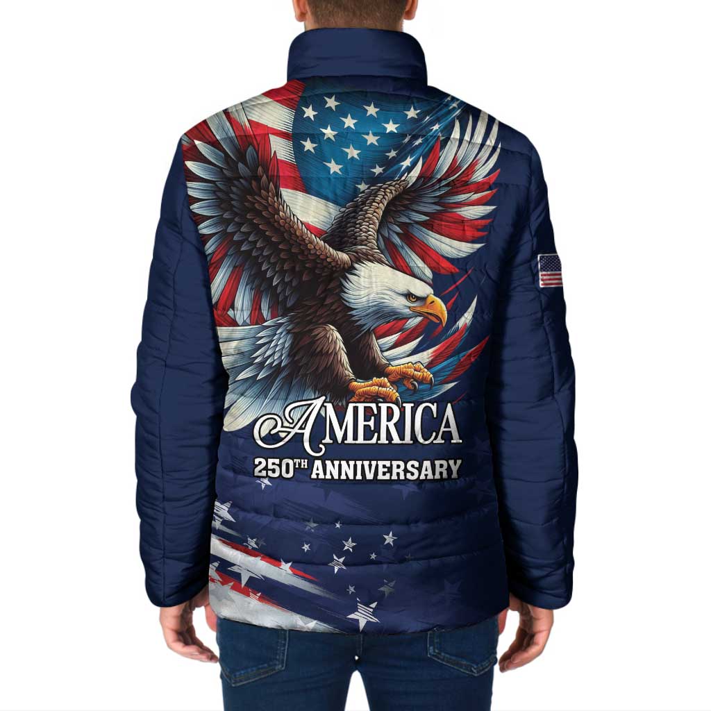 US Navy 250th Anniversary Padded Jacket Proudly Served Veteran - Wonder Print Shop