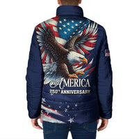 US Navy 250th Anniversary Padded Jacket Proudly Served Veteran - Wonder Print Shop