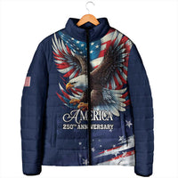 US Navy 250th Anniversary Padded Jacket Proudly Served Veteran - Wonder Print Shop