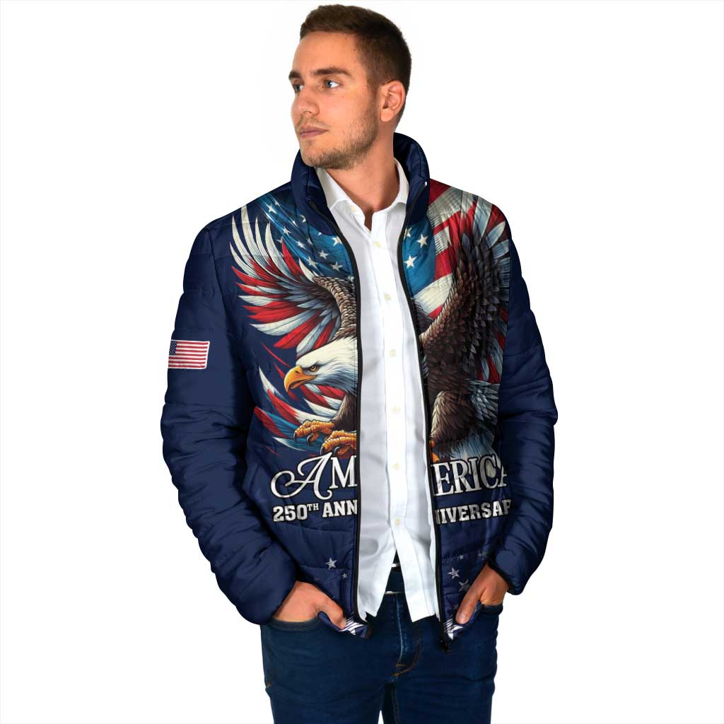 US Navy 250th Anniversary Padded Jacket Proudly Served Veteran - Wonder Print Shop