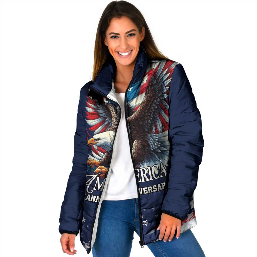 US Navy 250th Anniversary Padded Jacket Proudly Served Veteran - Wonder Print Shop