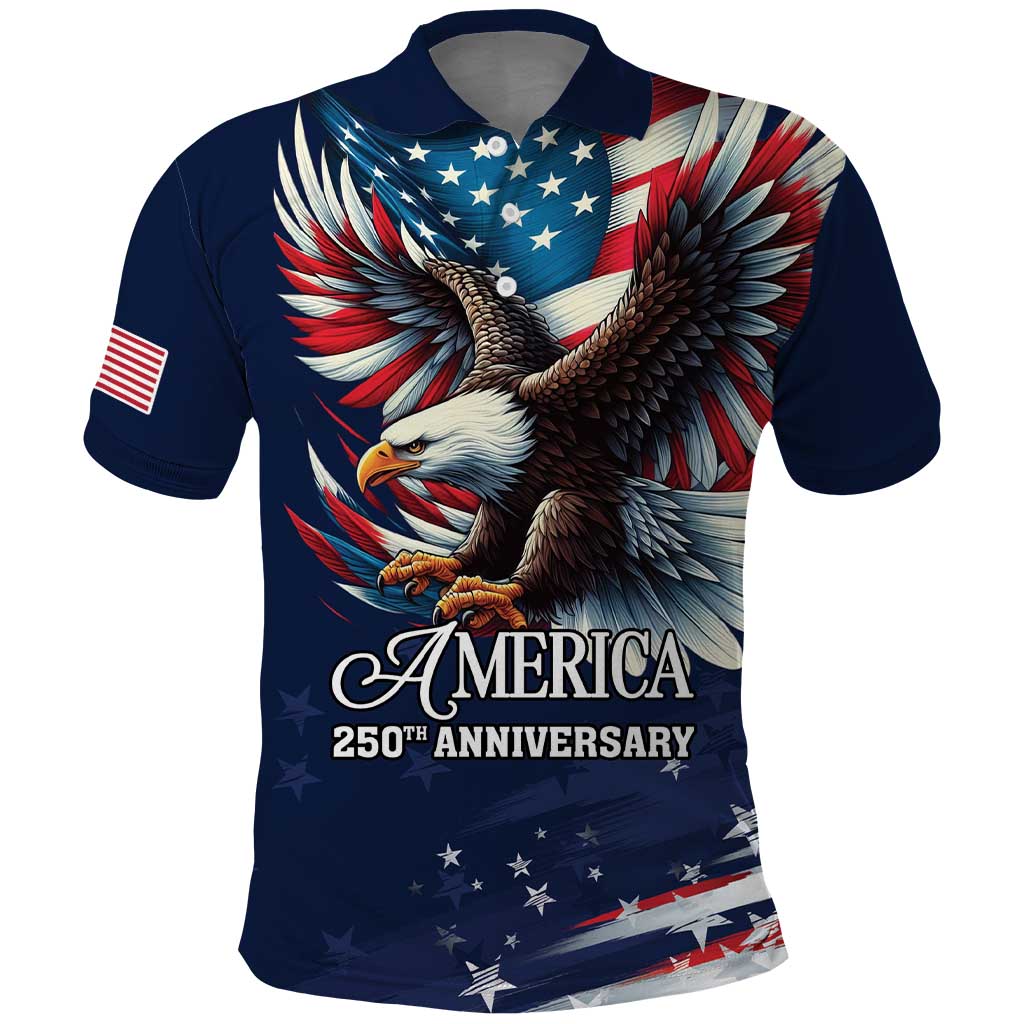 US Navy 250th Anniversary Polo Shirt Proudly Served Veteran - Wonder Print Shop