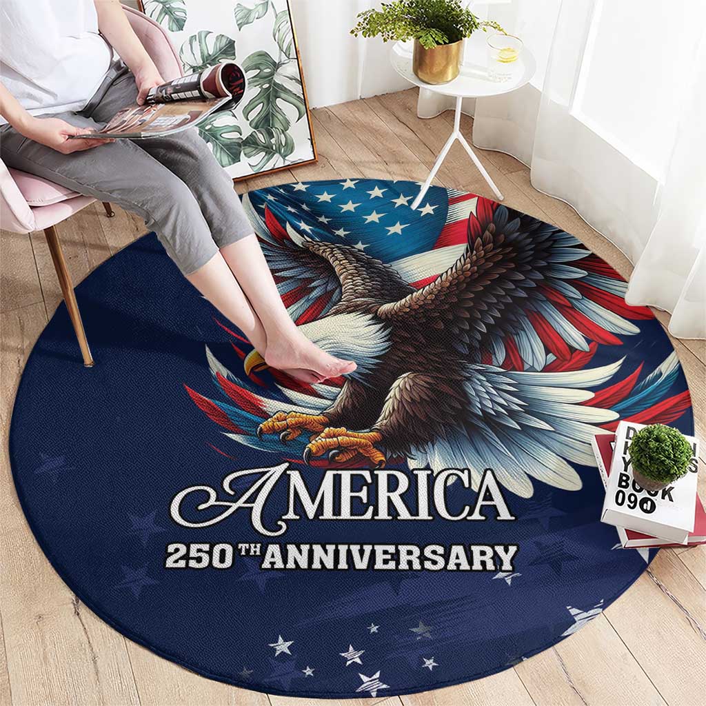 US Navy 250th Anniversary Round Carpet Proudly Served Veteran - Wonder Print Shop