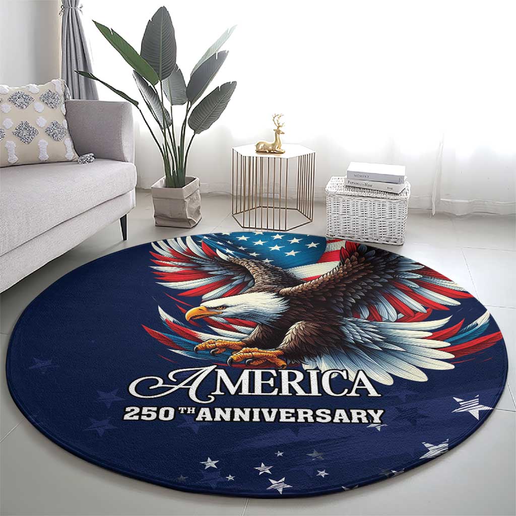 US Navy 250th Anniversary Round Carpet Proudly Served Veteran - Wonder Print Shop
