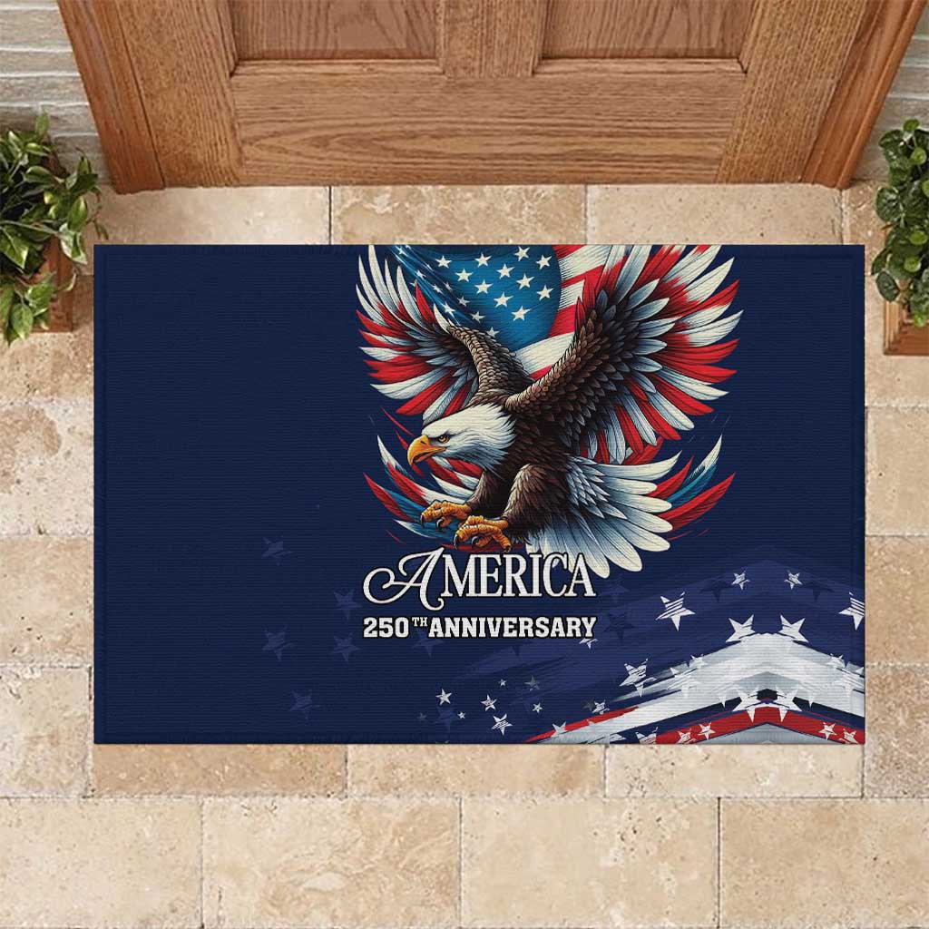 US Navy 250th Anniversary Rubber Doormat Proudly Served Veteran - Wonder Print Shop