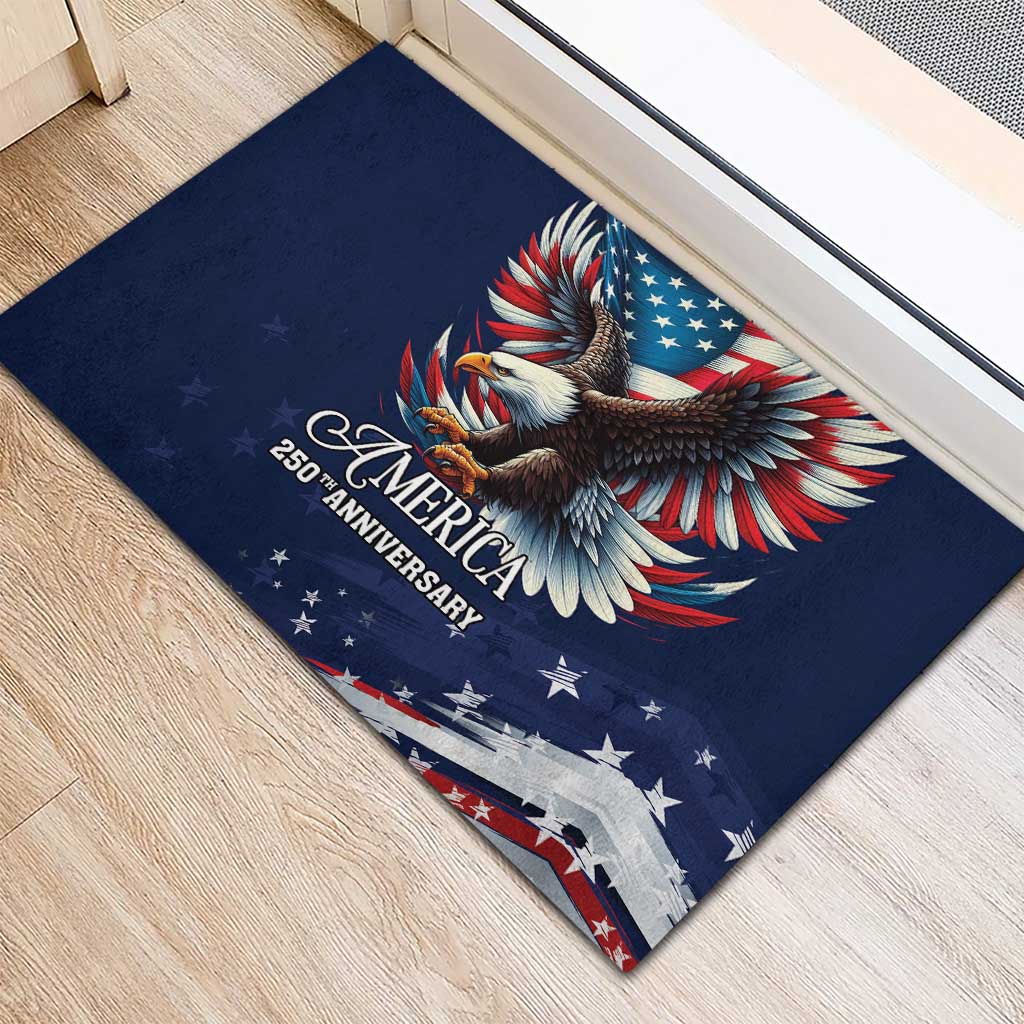 US Navy 250th Anniversary Rubber Doormat Proudly Served Veteran - Wonder Print Shop