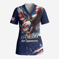 US Navy 250th Anniversary Scrub Top Proudly Served Veteran - Wonder Print Shop